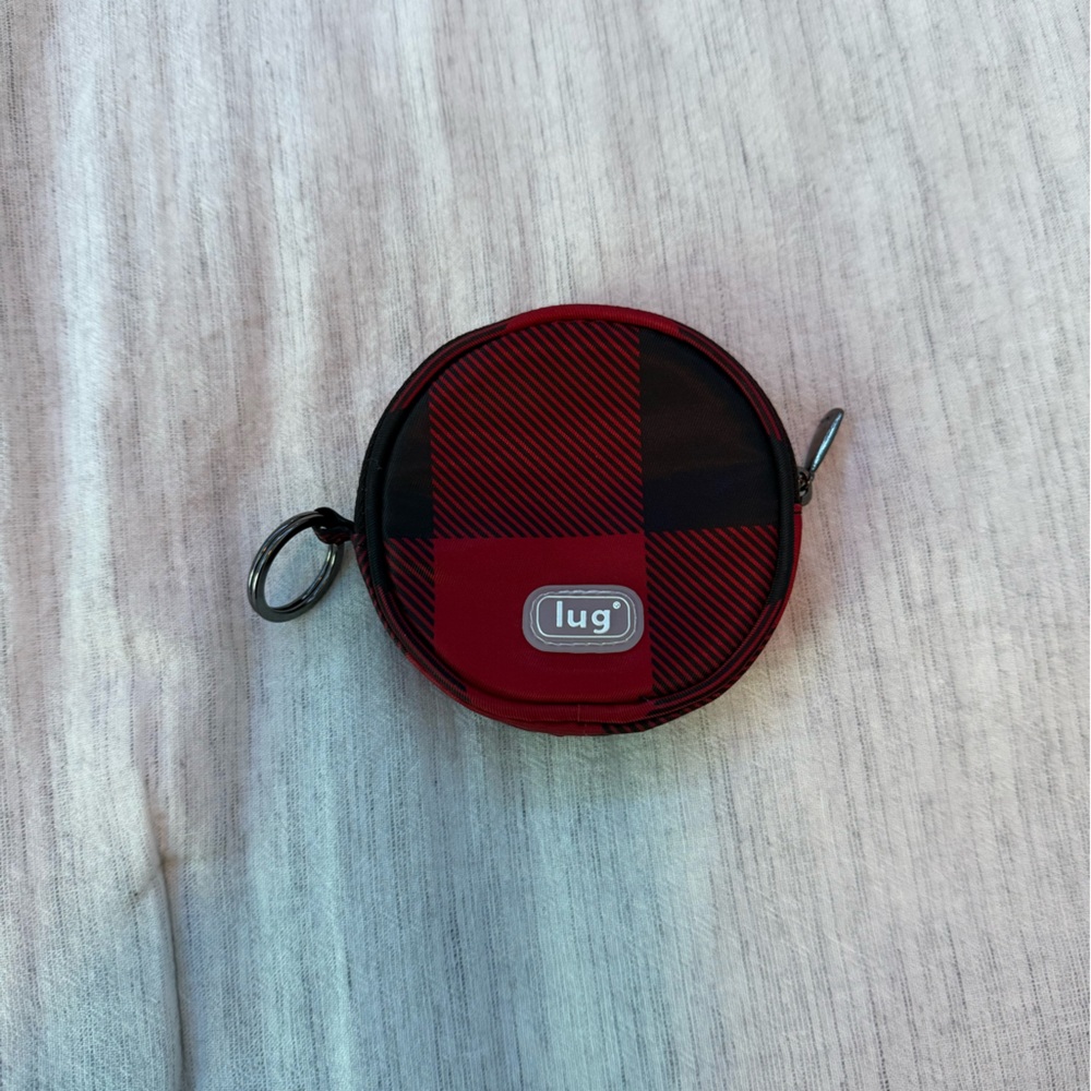 Lug Red and Black Checkered Coin Pouch